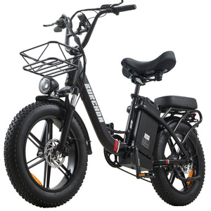 Burchda U8 black long-range electric bike with 20x4.0 fat tires and hydraulic brakes