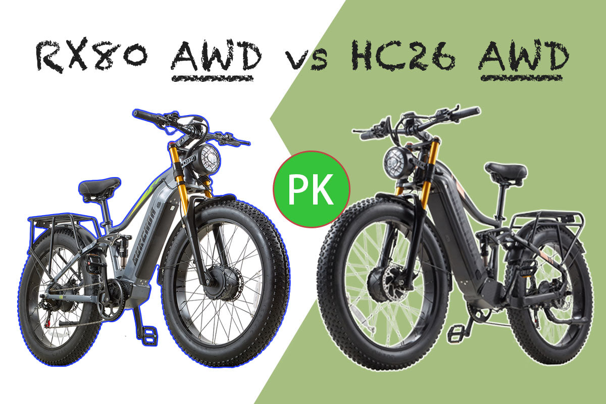What is AWD E-Bike? Burchda HC26 AWD vs Burchda RX80 AWD